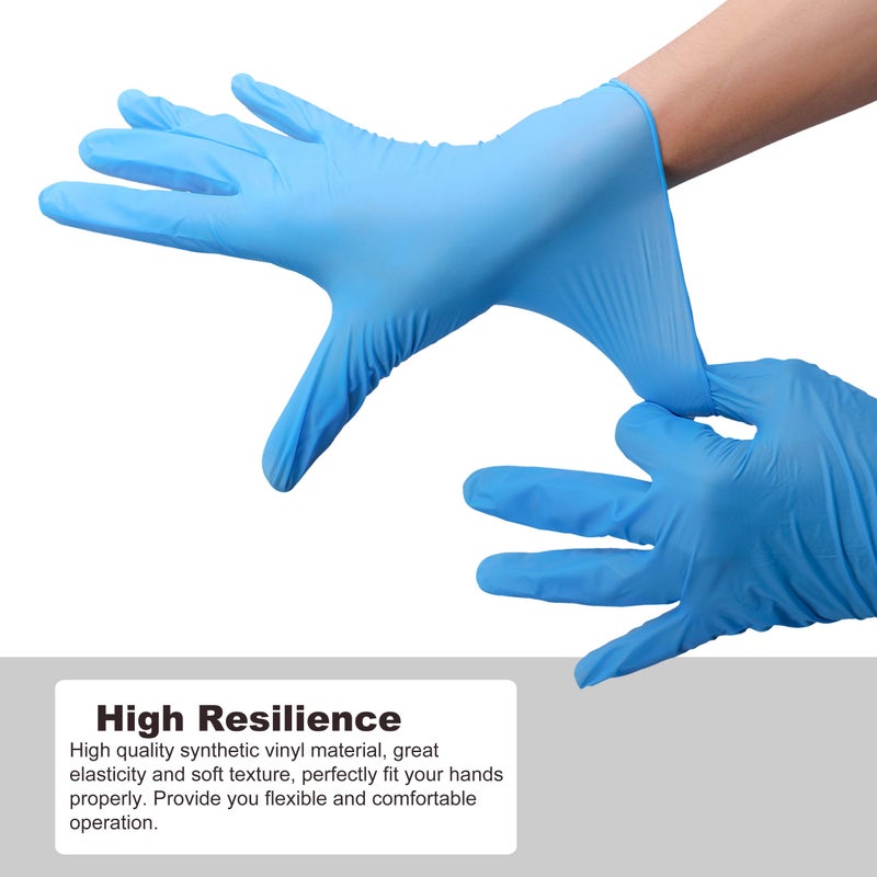COYACOOL Disposable Gloves Large, Nitrile and Vinyl Blend Material Gloves, Latex Free, 4 Mil,100 Pc. - Food Grade Glove for Cleaning, Food Prep,Hair Dye,Tattoo, Blue - Image 2